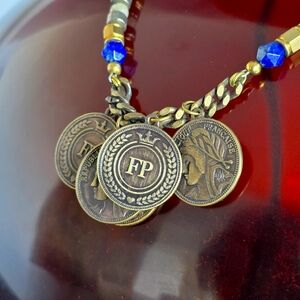 NWOT Free People French Coin Necklace